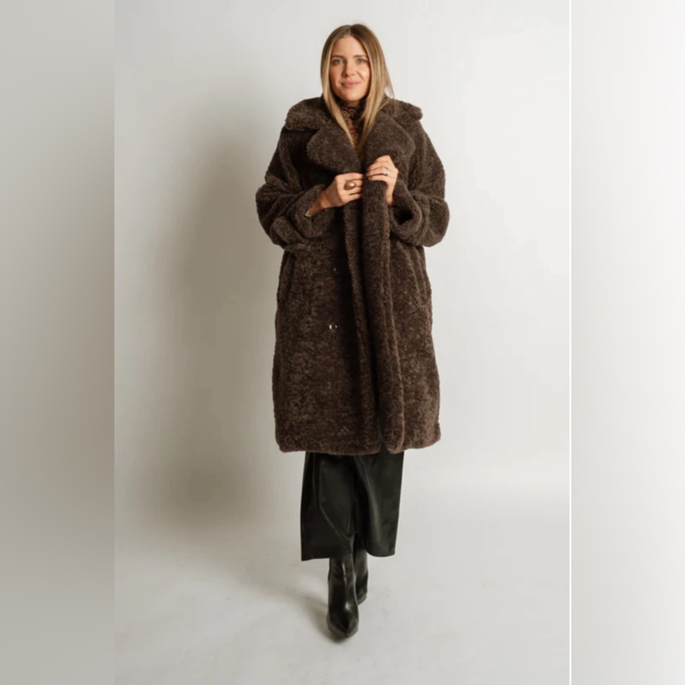 Brown Teddy Coat Size L